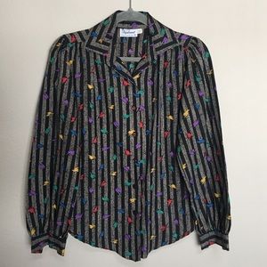 Vintage 70s/80s Printed Button Up Blouse
